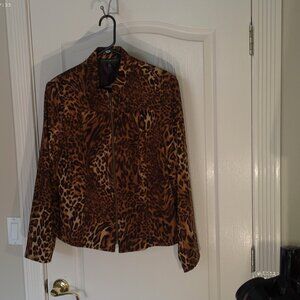 Harve Bernard Animal print, zip front jacket, size XL